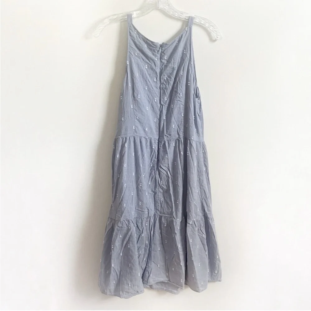 LOFT Clip Chambray sundress blue tiered swing sleeveless summer - Picture 9 of 9